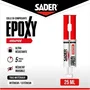 Sader - Colle époxy bicomposante rapide et résistante - Transparente - Pour bois, métal, verre, plastique, béton - Prise en 5 minutes - Seringue 25 ml