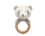 KioKids Cotton Friends - Anneau de dentition Panda en bois et coton bio, jouet écologique pour bébé 3 mois et plus