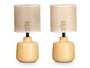 Giftdecor Lot de 2 Lampes de Table Rondes en Céramique Métal et Plastique Marron 29x21x14 cm (Set de 6)