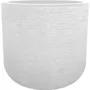 EDA Graphit Up Bac à fleurs rond 38.5 x 36.8 cm - 32.5 L - 40 cm - Blanc cérusé pour terrasse et jardin