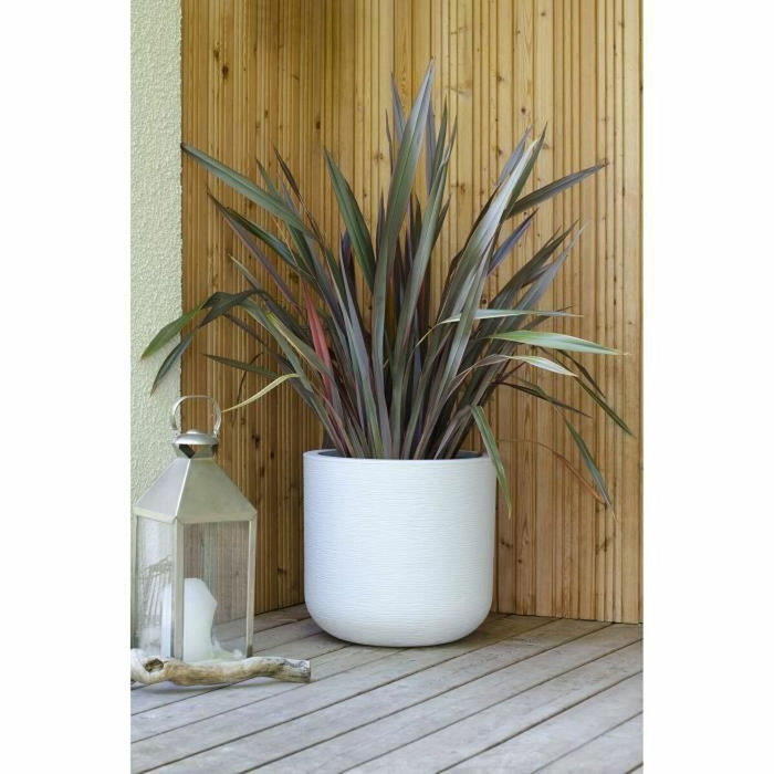 Eda Pot de fleurs Graphit Up Rond 40 cm Blanc cérusé