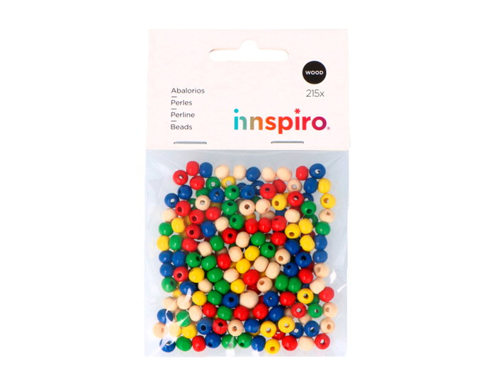 Innspiro Perles en bois rondes mix couleurs 6 mm