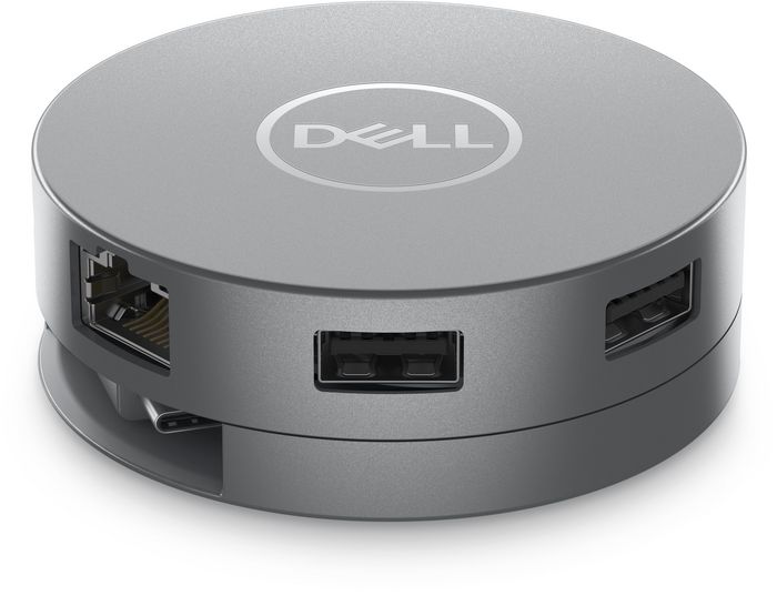 Dell Adaptateur multiport 6-en-1 USB-C, HDMI, DisplayPort, RJ-45, USB-A/C, 90W, Argent