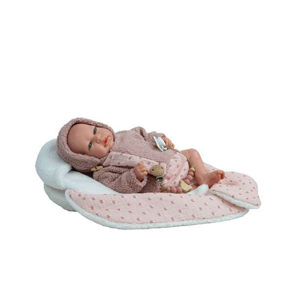 Muñecas Arias Poupée Reborn Luna Rose 40 cm avec Mange Nid en Espagnol