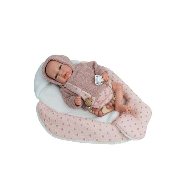 Muñecas Arias Poupée Reborn Luna Rose 40 cm avec Mange Nid en Espagnol