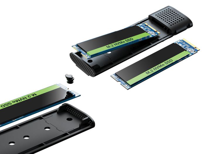 Sandberg Boîtier USB 3.2 pour SSD M.2 NVMe - Connexion USB-C/USB-A - Transfert jusqu'à 10 Gbps