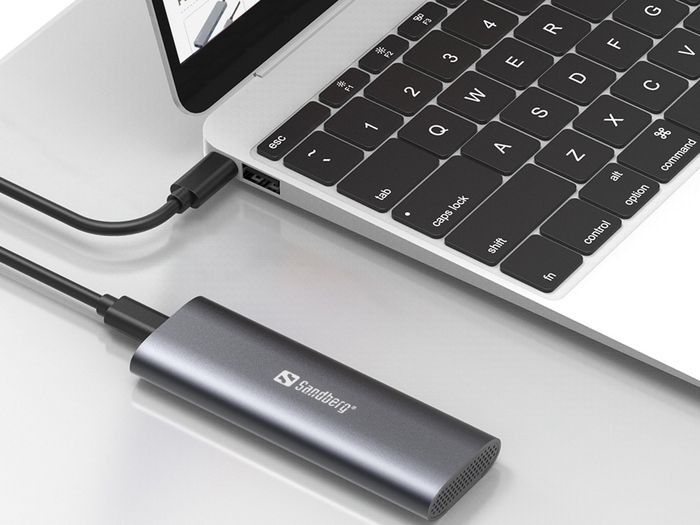 Sandberg Boîtier USB 3.2 pour SSD M.2 NVMe - Connexion USB-C/USB-A - Transfert jusqu'à 10 Gbps