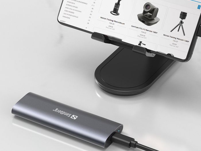 Sandberg Boîtier USB 3.2 pour SSD M.2 NVMe - Connexion USB-C/USB-A - Transfert jusqu'à 10 Gbps