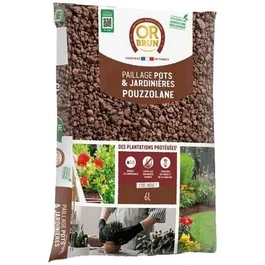 Or Brun Paillage en Pouzzolane Brun pour Pots et Jardinières, Sac de 6L