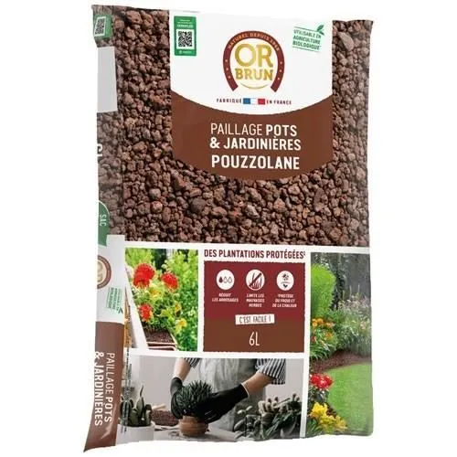 Or Brun Mulch de Puzolana BROWN GOLD OBRPPOU6U 6L Protection de Plantes Or Brun Mulch de Puzolana BROWN GOLD OBRPPOU6U 6L Protection de Plantes