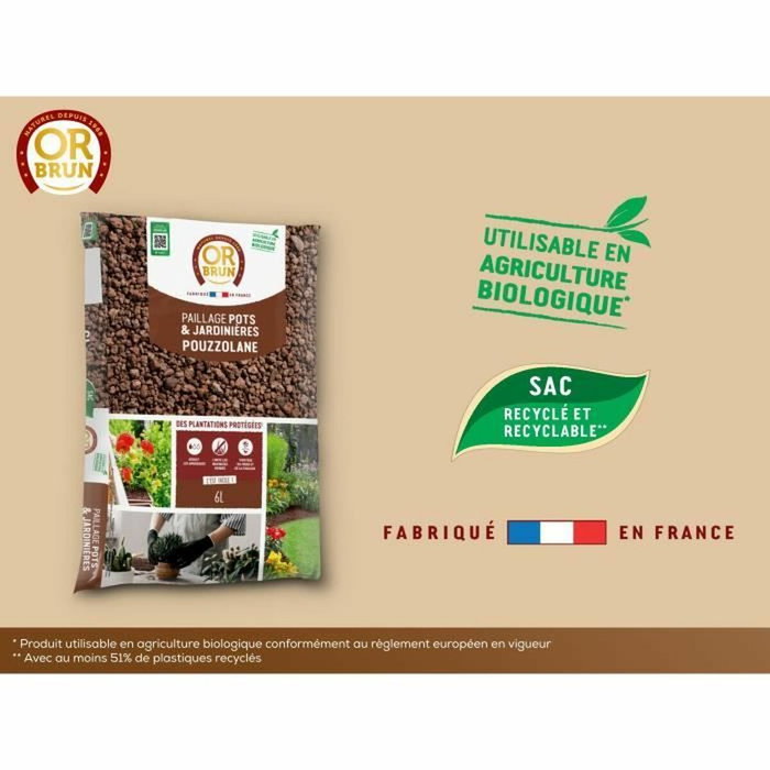 Or Brun Mulch de Pouzzolane Brown Gold 6 L Or Brun Mulch de Pouzzolane Brown Gold 6 L