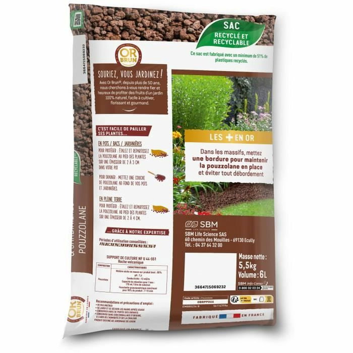 Or Brun Mulch de Pouzzolane Brown Gold 6 L Or Brun Mulch de Pouzzolane Brown Gold 6 L