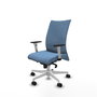 Piqueras Y Crespo Albacete confidente - Chaise de bureau bleu ciel avec mécanisme Synchro et base poliamide
