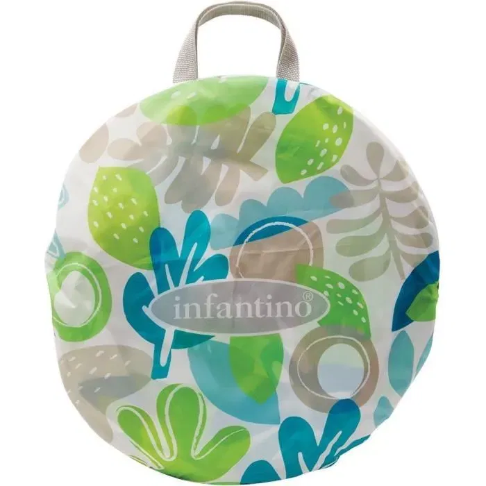 Infantino 303127 Aire de Jeu Évolutive 3 en 1 avec Balle, Canopy Anti-UV UPF50 et Moustiquaire Pop-Up Intérieur Extérieur