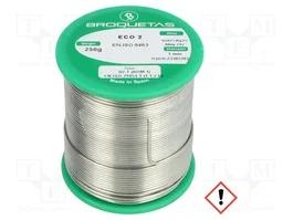 BROQUETAS Étain sans plomb Sn97Ag3 1mm 250g avec flux SW26
