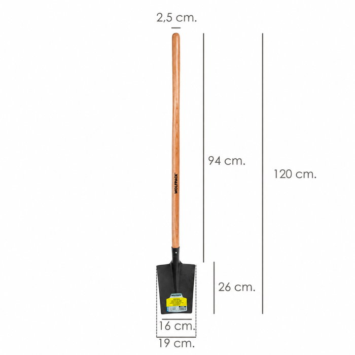WOLFPACK LINEA PROFESIONAL Pelle en métal avec manche en bois