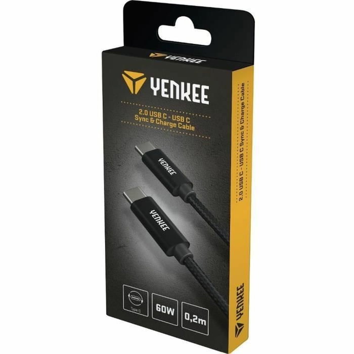 Yenkee Câble USB-C YCU C02 BK Noir 0,2 m Yenkee Câble USB-C YCU C02 BK Noir 0,2 m