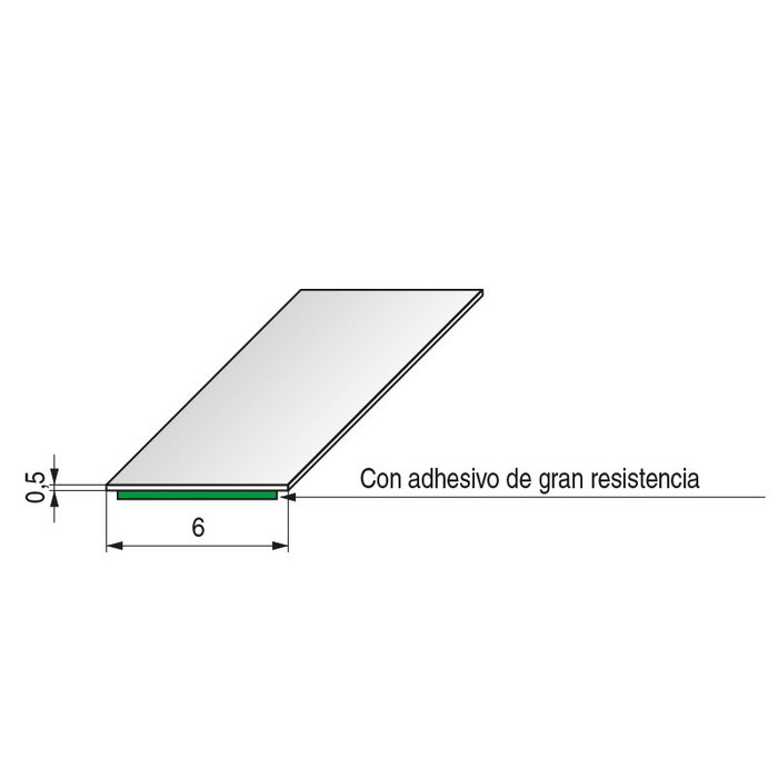 FBS Profilé adhésif aluminium - Tape 0,5 mm épais 25 m Noir mat, Chrome, Argent mat Finition chrome Largeur 6 cm