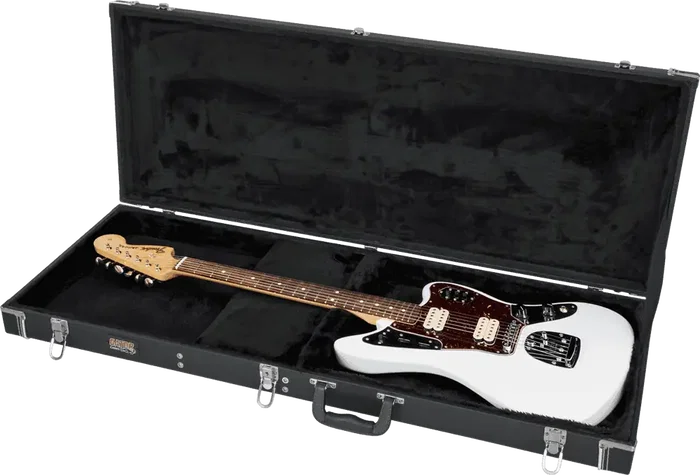 Gator Étui en bois Deluxe pour guitare style Jaguar - Noir Gator Étui en bois Deluxe pour guitare style Jaguar - Noir