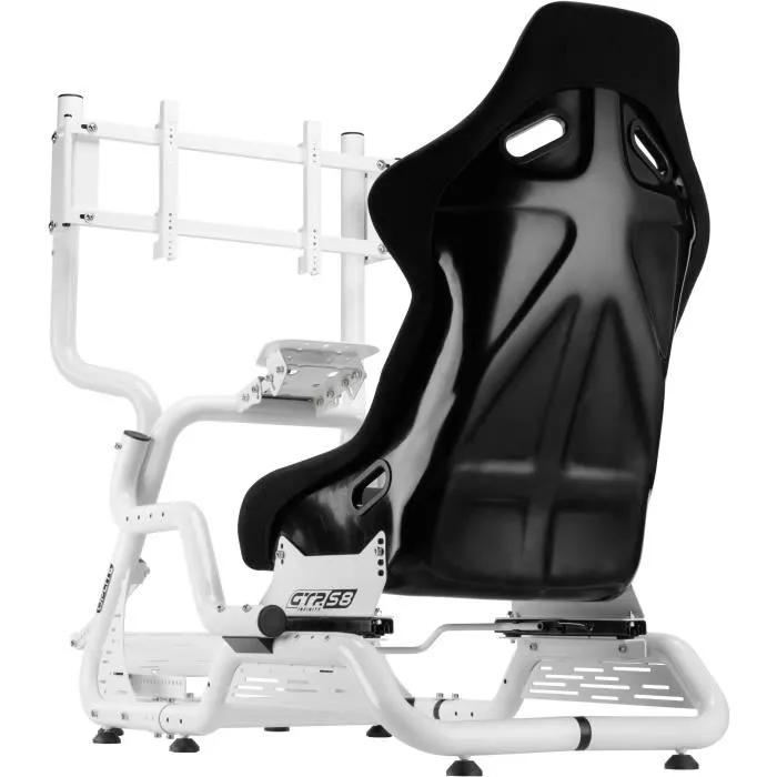 Oplite Support d'écran Monitor Stand GTR White V2 - Compatible cockpit GTR S3/S8 et toutes générations - Blanc