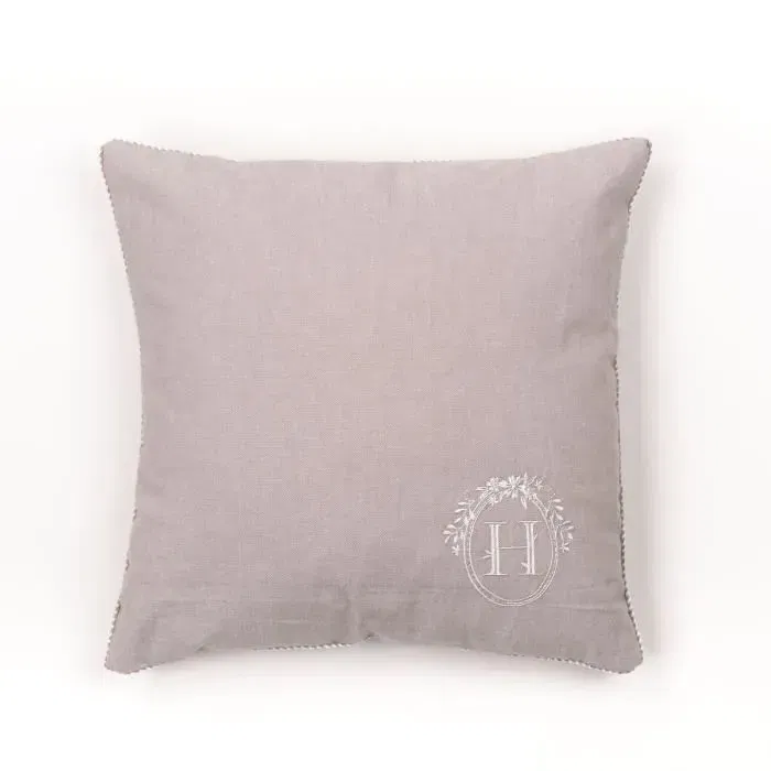 Today Coussin brodé 40 x 40 cm Charme - Housse 100% coton, garnissage polyester - Collection Berenice - Déco salon élégante