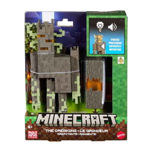 Mattel Minecraft Figure Crepitante - Figurine avec Lumières, Sons et Destruction Interactive du Biome du Jardin Pâle - Pour Enfants 6 ans et Plus - Référence Jkr45