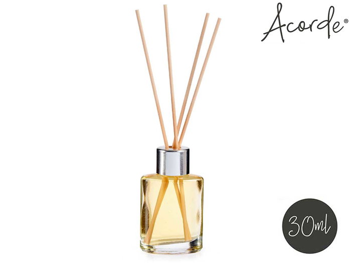 ACORDE Mikado Vainilla 30 ml Diffuseur à Bâtonnets Verre et Rotin 4,4x7,9x2,9 cm (Set de 24)