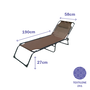 Marbueno Tumbona Plegable en Acier avec Coussin pour Jardin et Piscine 190x58x27 cm Marron 10001