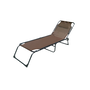 Marbueno Tumbona Plegable en Acier avec Coussin pour Jardin et Piscine 190x58x27 cm Marron 10001