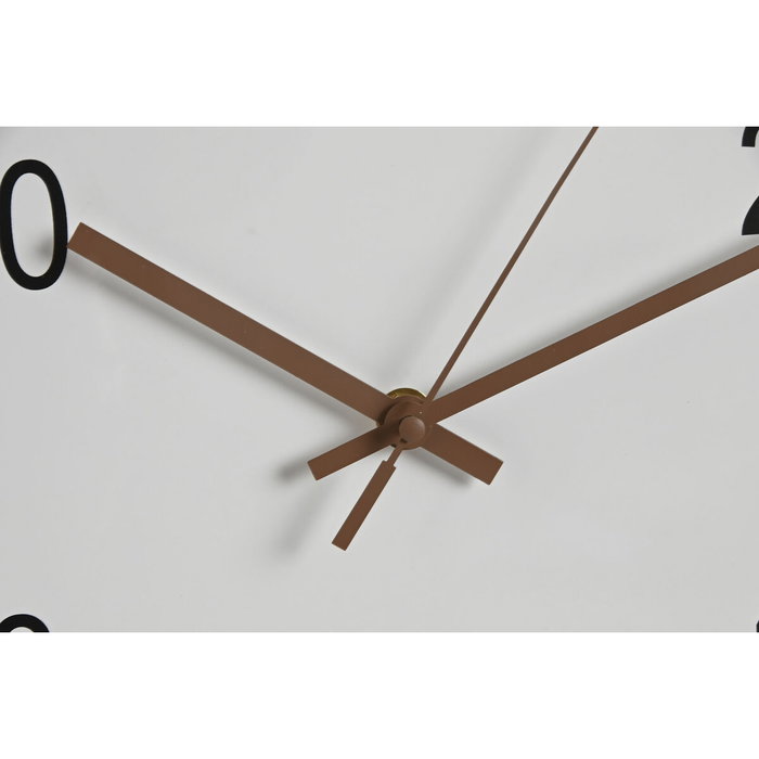 Horloge Murale Home ESPRIT Blanc Marron Naturel PVC 30 x 4 x 30 cm (2 Unités)