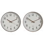 Horloge Murale Home ESPRIT Blanc Marron Naturel PVC 30 x 4 x 30 cm (2 Unités)