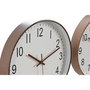 Horloge Murale Home ESPRIT Blanc Marron Naturel PVC 30 x 4 x 30 cm (2 Unités)