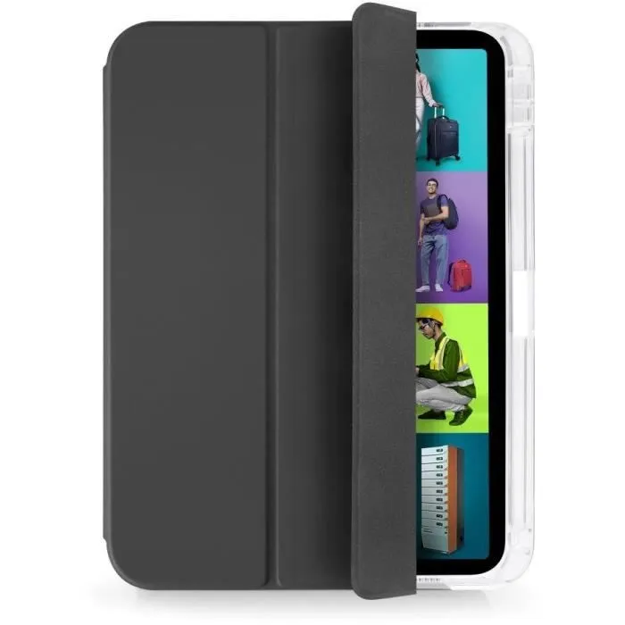 Port Designs Folio NOUMEA 2 Slimclear - Étui transparent pour iPad Air 11" (6ᵉ génération, M2) - Protection contre les chocs - Gris
