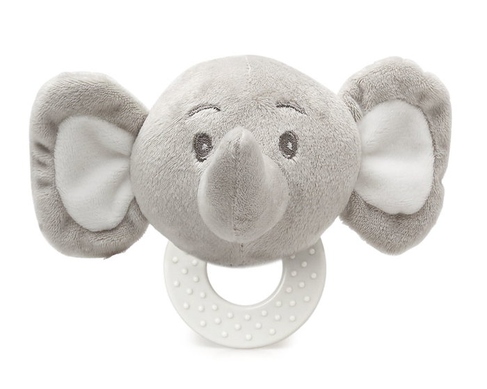 KioKids - Mordedor Peluche Elefante Gris 13 cm - Anneau de dentition pour bébé dès la naissance - Collection Dolci Amici
