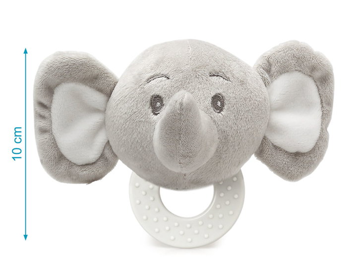 KioKids - Mordedor Peluche Elefante Gris 13 cm - Anneau de dentition pour bébé dès la naissance - Collection Dolci Amici