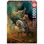 Educa Puzzle 1000 Pièces - Jeanne d'Arc sur son Cheval avec Drapeau - Référence 19260 - Cola FixPuzzle incluse - Pour Adultes 16 ans et plus