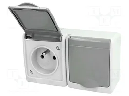 PAWBOL Socle d'alimentation AC 2P+PE gris 16A IP44
