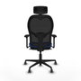 Piqueras y Crespo Chaise de Bureau avec Appui-tête 3D036G2 Bleu