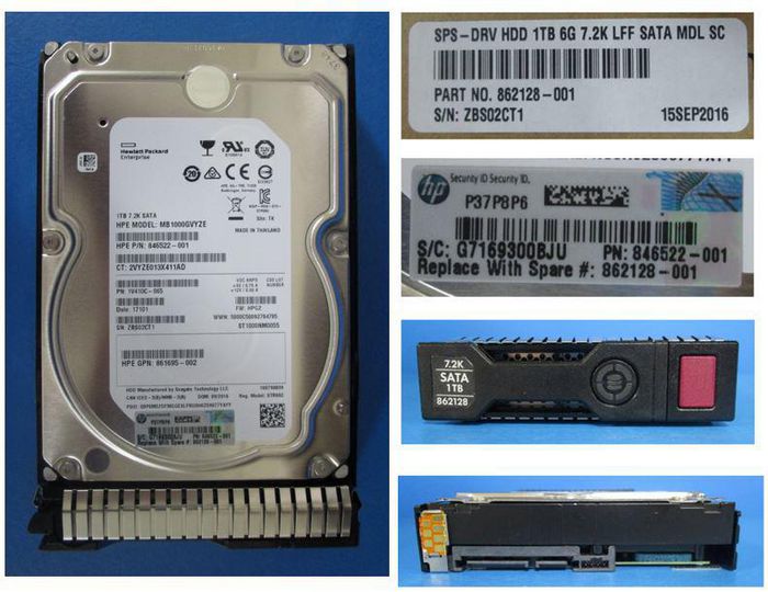 Hewlett Packard Enterprise Disque dur d'entreprise 1TB, 3.5", SATA III, 7200 tr/min, LFF, pour serveurs