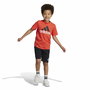 Ensemble de Sport pour Enfants Adidas Essentials Noir Multicouleur Orange