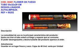 Flower Ok Fuego Tube de déshollinage autonettoyant 30x32x29 cm