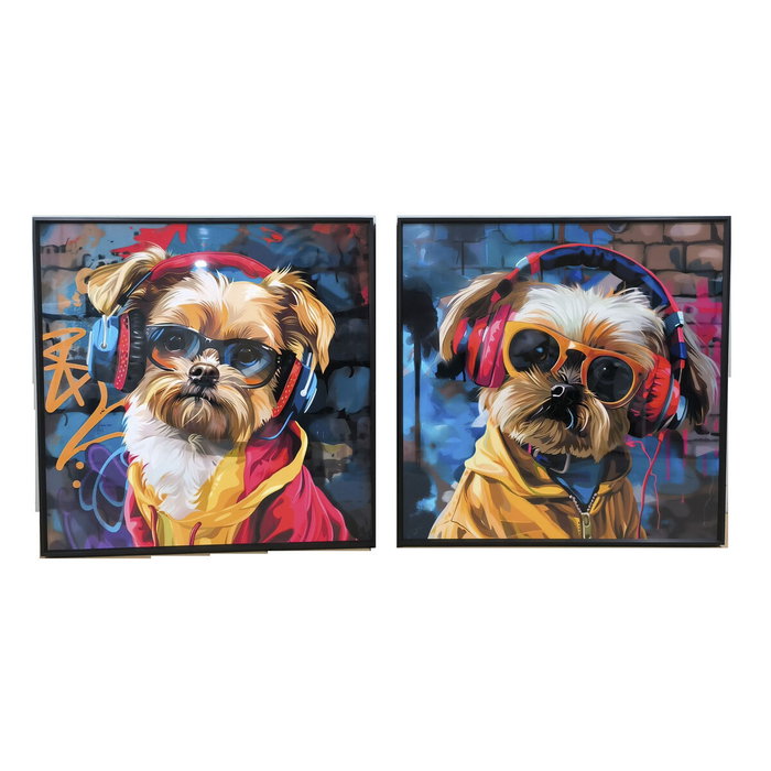 Home ESPRIT Cadre Moderne Chien 50 x 3,5 x 50 cm (2 Unités) Home ESPRIT Cadre Moderne Chien 50 x 3,5 x 50 cm (2 Unités)