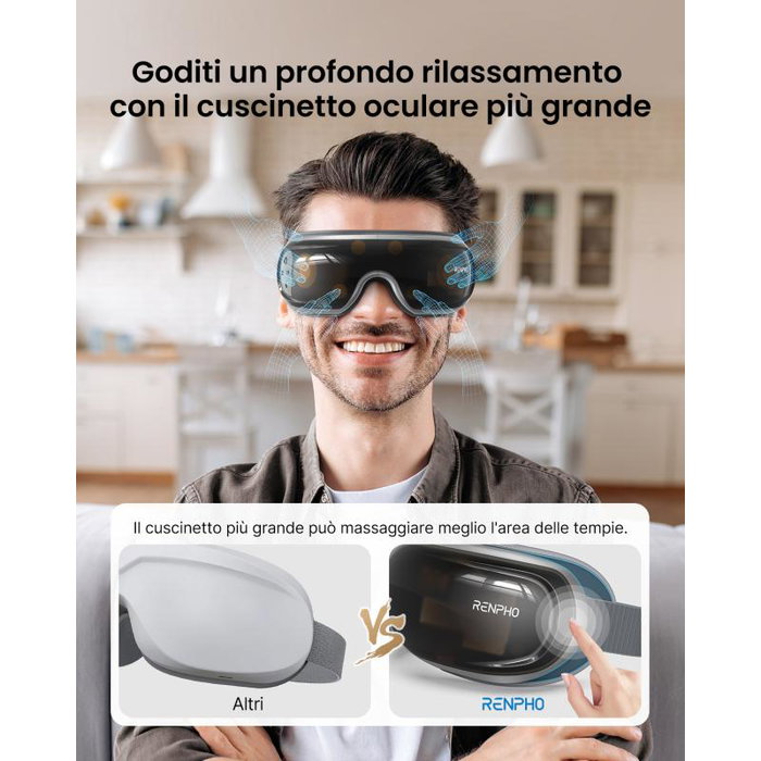 Renpho Massageur oculaire Eye Massager Eyeris 3 noir avec chauffage Bluetooth PEU-R-G010V