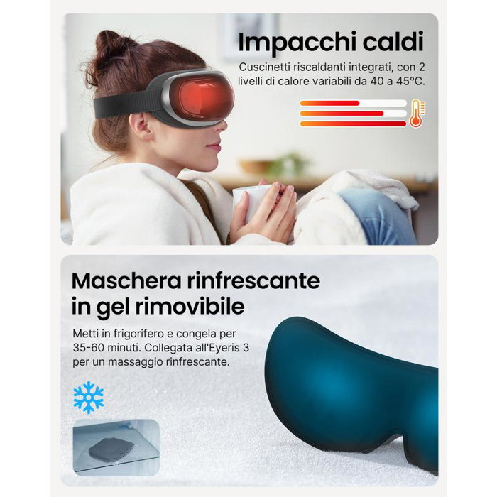 Renpho Massageur oculaire Eye Massager Eyeris 3 noir avec chauffage Bluetooth PEU-R-G010V