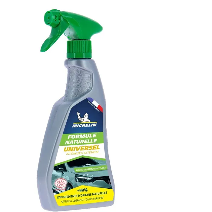 Michelin Nettoyant universel 500 ml pour surfaces intérieures et extérieures - Nettoie, dégraisse, rénove - Carrosserie, vitres, plastique, tissus Michelin Nettoyant universel 500 ml pour surfaces intérieures et extérieures - Nettoie, dégraisse, rénove - Carrosserie, vitres, plastique, tissus