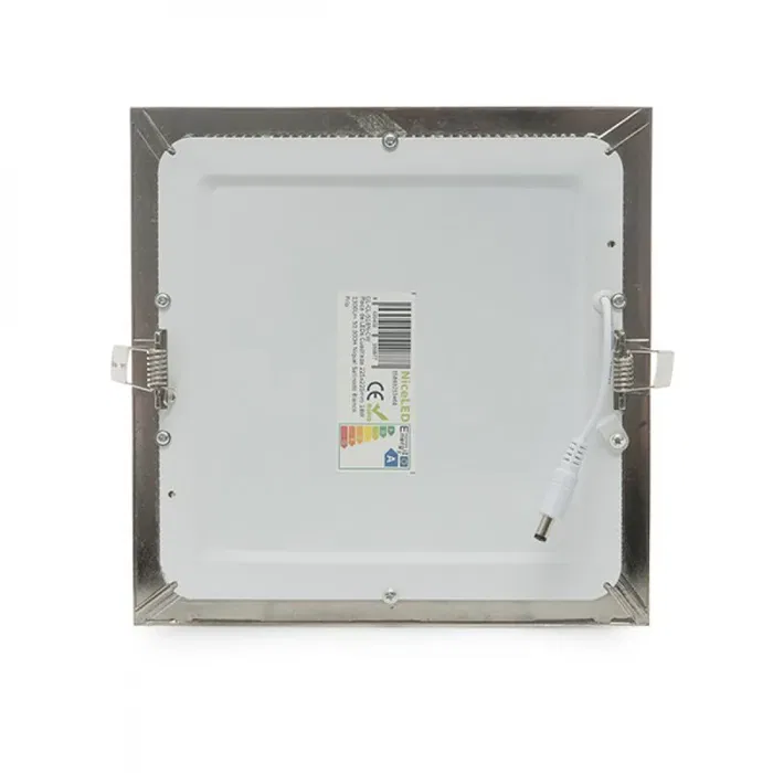 Plaque LED 18W 1300 Lm 6000K Carrée Niquel Satiné 50.000H [GL-CL-S18N-CW]