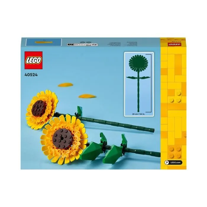 LEGO 40524 Creator Girasoles, Kit de Construcción Flores Artificiales, Decoración para Habitación Infantil o Hogar