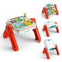 Fisher-Price - Caballete Ríe y Aprende avec Table d'Activités, 135+ Chansons, Niveaux Smart Stages et 4 Modes de Jeu - Jouet Électronique d'Apprentissage pour Enfants dès 6 Mois