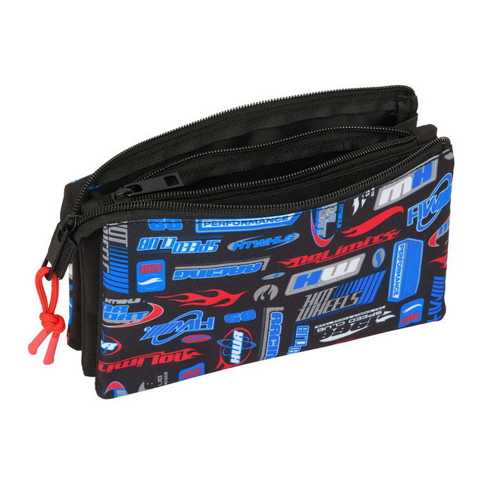 Safta Portatodo Triple Hot Wheels Multicouleur 22x12x3 cm
