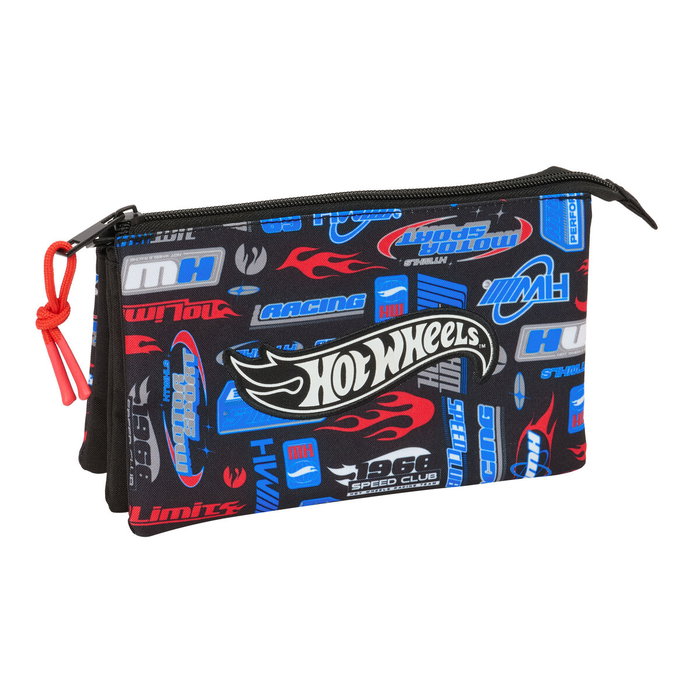 Safta Portatodo Triple Hot Wheels Multicouleur 22x12x3 cm